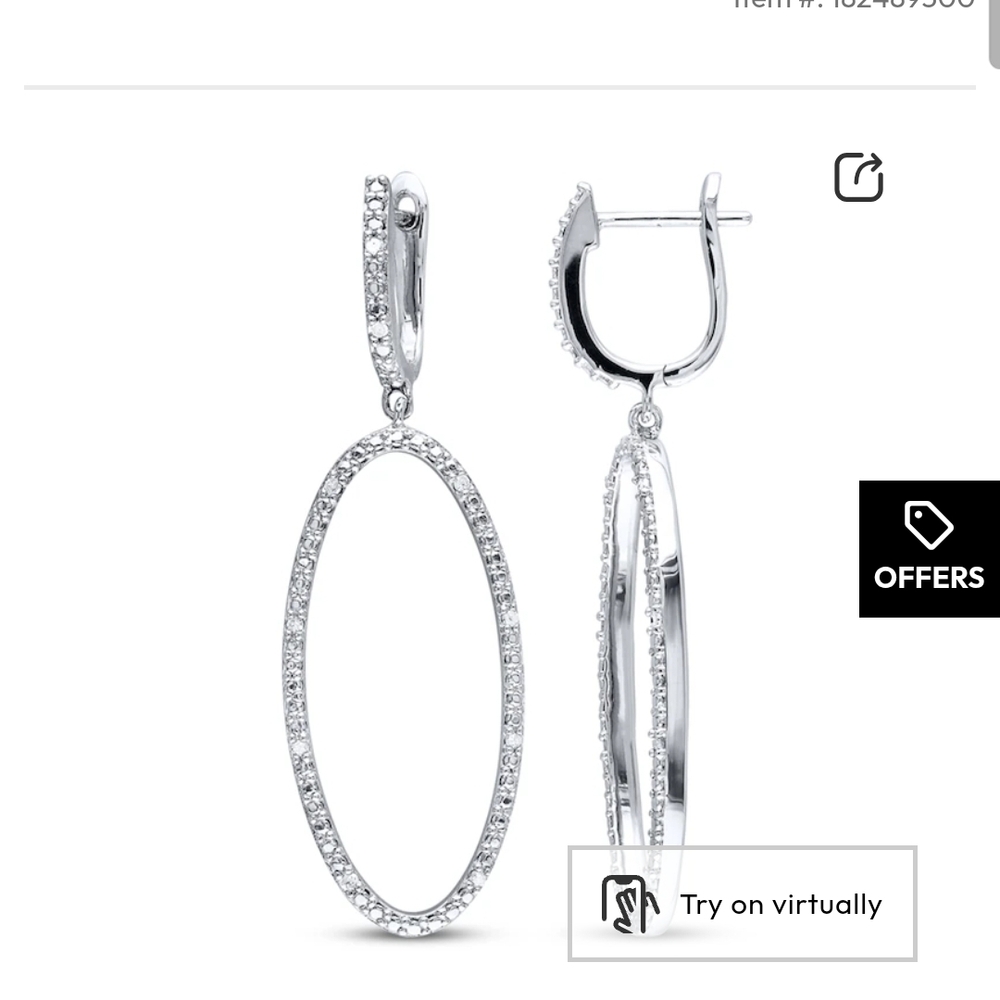 Dazzling Silver Oval Drop Earrings